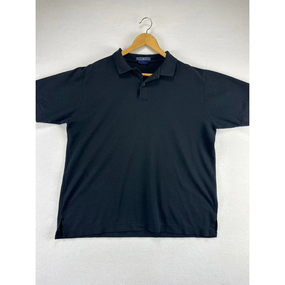 Levis Polo Shirt Mens XL Black Short Sleeve Pique Cotton Logo Flaw